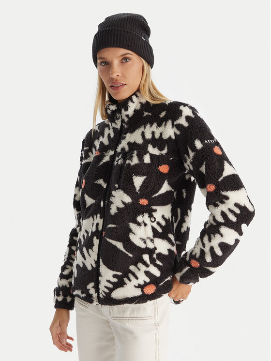 Roxy Полар Alabama Full Zip ERJFT04970 Черен Regular Fit цвят на ниска цена