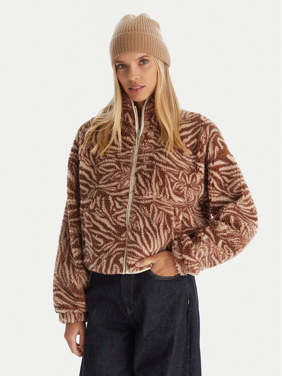 Roxy Полар Blury Cloud 236ERJPF03 Кафяв Regular Fit цвят на ниска цена