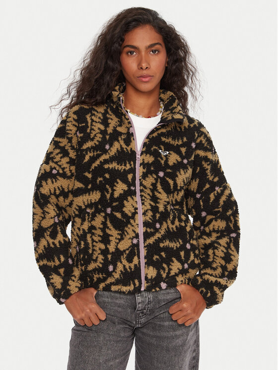 Roxy Полар Boundless Spirit ERJPF03220 Черен Regular Fit цвят на ниска цена