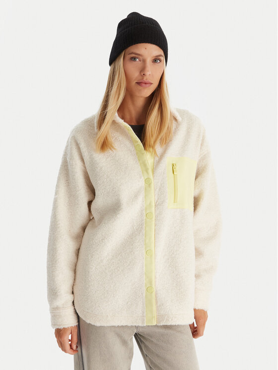 Roxy Полар Chloe Kim Polar Shacket ERJPF03231 Екрю Regular Fit цвят на ниска цена