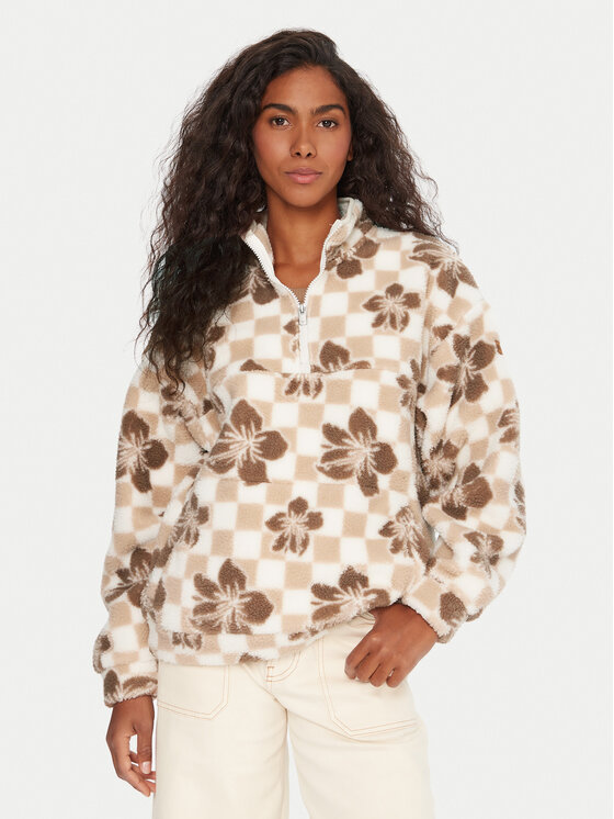 Roxy Полар Jive Talking ERJPF03208 Бежов Oversize цвят на ниска цена