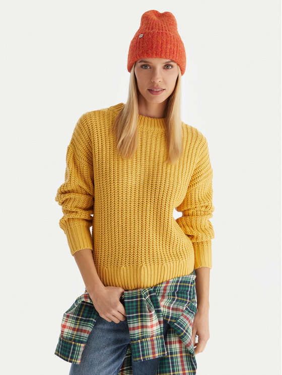 Roxy Пуловер Coming Home ERJSW03666 Жълт Regular Fit цвят на ниска цена