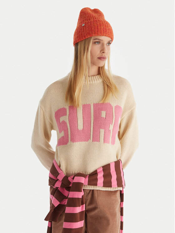 Roxy Пуловер Exploring Heart ERJSW03674 Бежов Regular Fit цвят на ниска цена