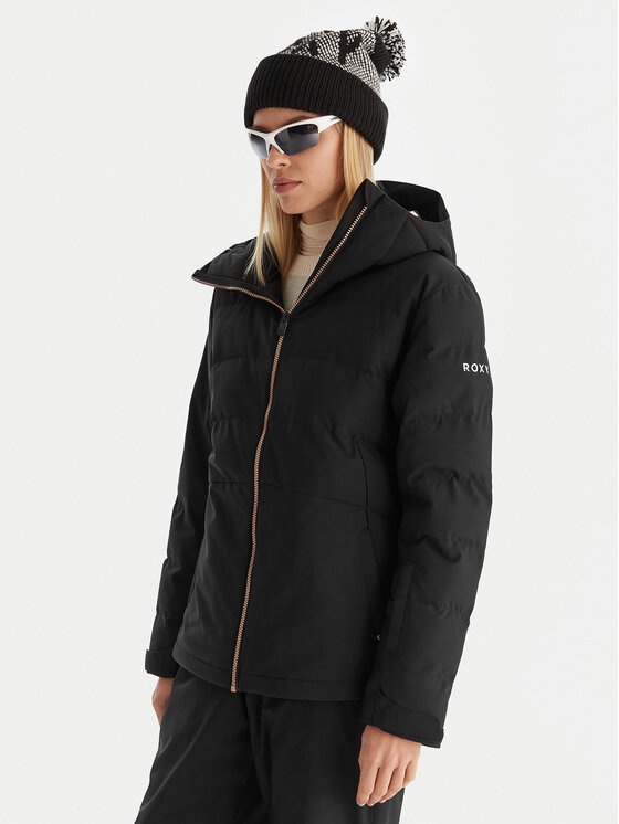 Roxy Скиорско яке Snowhill Puffy JK ERJTJ03535 Черен Tailored Fit цвят на ниска цена