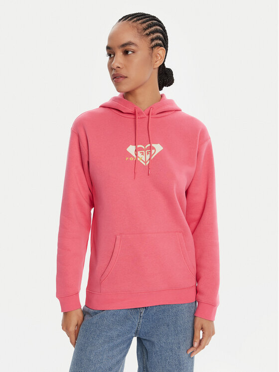 Roxy Суитшърт ERJFT05028 Розов Regular Fit цвят на ниска цена