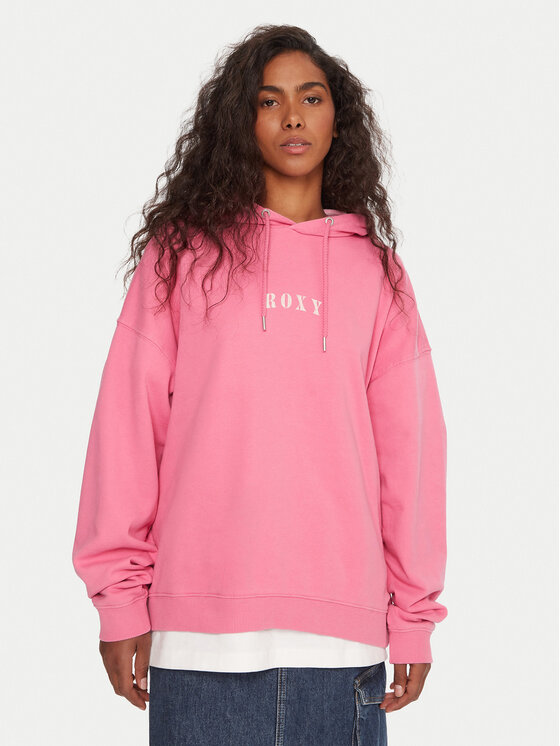 Roxy Суитшърт Lineup ERJFT05016 Розов Oversize цвят на ниска цена