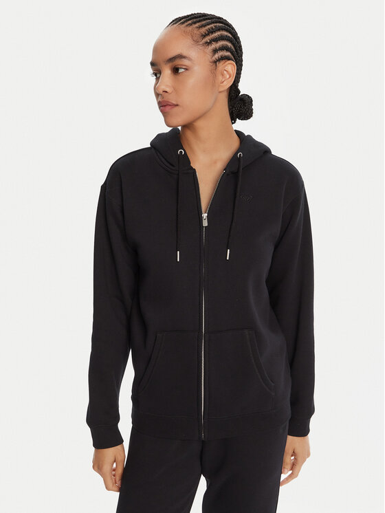 Roxy Суитшърт Surf Stoked Zipped Brushed ERJFT05022 Черен Regular Fit цвят на ниска цена
