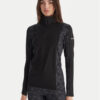 Roxy Термооблекло горна част Daybreak Brushed Half Zip ERJLW03054 Черен Slim Fit цвят на ниска цена