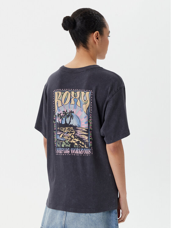 Roxy Тишърт ERJZT05905 Сив Oversize цвят на ниска цена