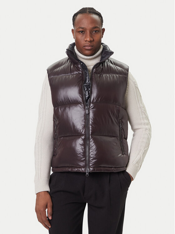 Save The Duck Елек D81382U LOVE21 Кафяв Regular Fit цвят на ниска цена