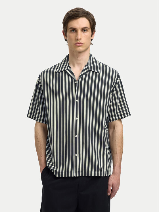 Selected Homme Риза 16091381 Тъмносин Relaxed Fit цвят на ниска цена