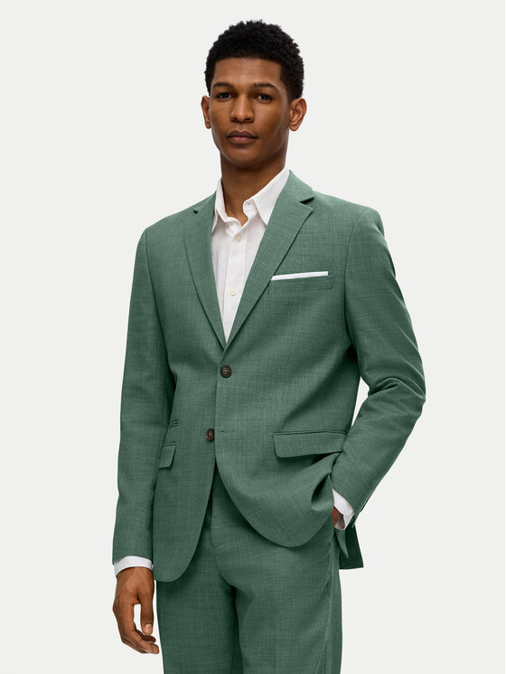 Selected Homme Сако 16087870 Зелен Slim Fit цвят на ниска цена