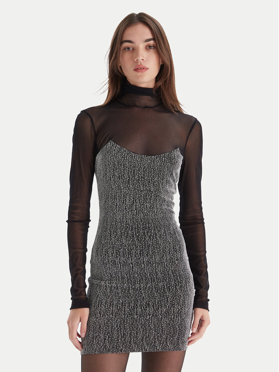 Simona Corsellini Коктейлна рокля A25CEAB10601 Сребрист Slim Fit цвят на ниска цена