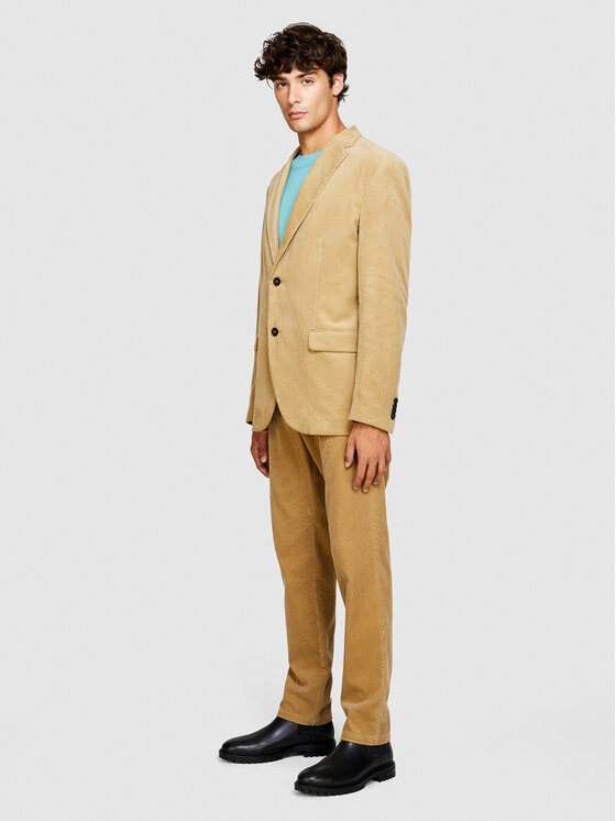 Sisley Сако 2SFRSW01B Бежов Slim Fit цвят на ниска цена