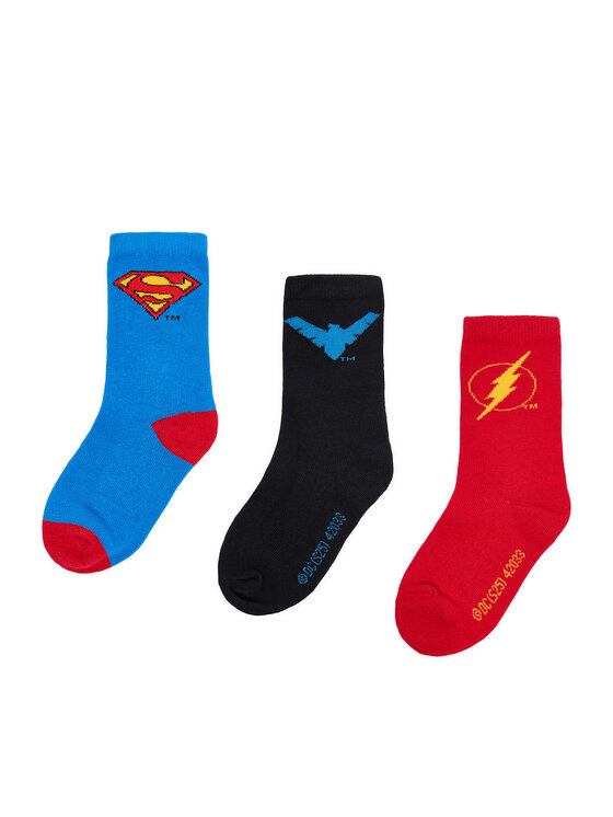 Superman Дълги чорапи CEO-ACCCS-AW25-228WBDC(3-PACK) Червен цвят на ниска цена
