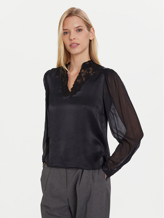 TWINSET Блуза 252TT2243 Черен Regular Fit цвят на ниска цена