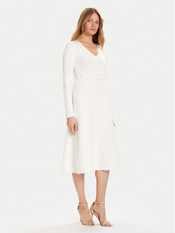 TWINSET Плетена рокля 252TP3271 Екрю Regular Fit цвят на ниска цена