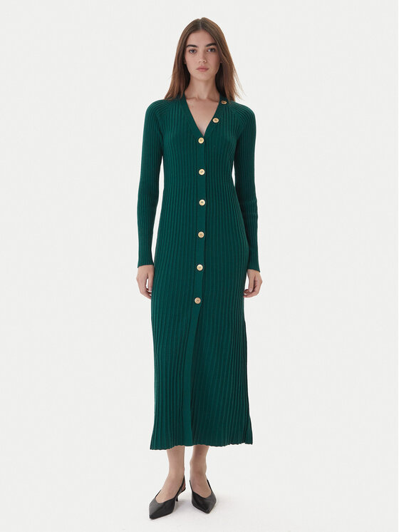 TWINSET Плетена рокля 252TT3400 Зелен Slim Fit цвят на ниска цена