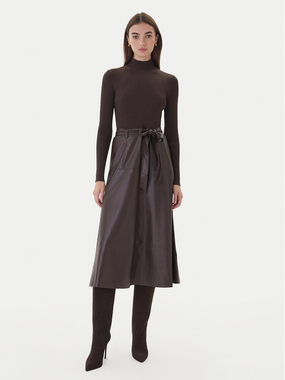 TWINSET Плетена рокля 252TT3560 Кафяв Slim Fit цвят на ниска цена