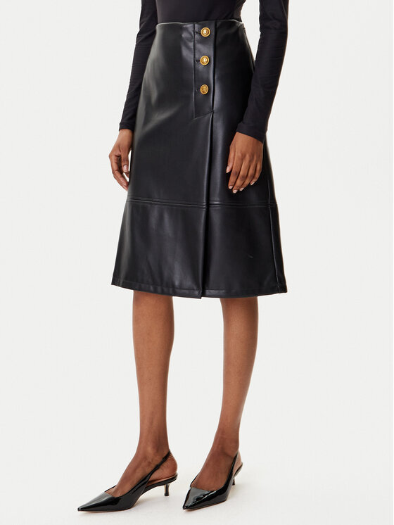 TWINSET Пола от имитация на кожа 252TP2233 Черен Regular Fit цвят на ниска цена