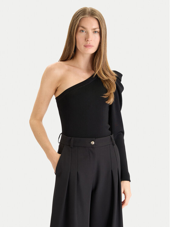 TWINSET Пуловер 252AT3011 Черен Slim Fit цвят на ниска цена