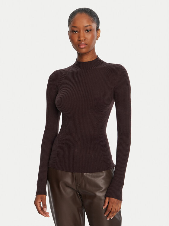 TWINSET Пуловер 252TT3111 Кафяв Slim Fit цвят на ниска цена