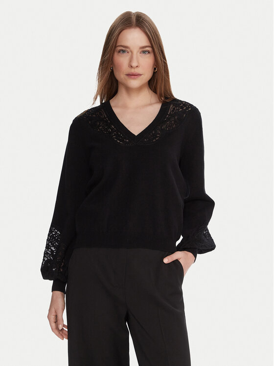 TWINSET Пуловер 252TT3440 Черен Regular Fit цвят на ниска цена