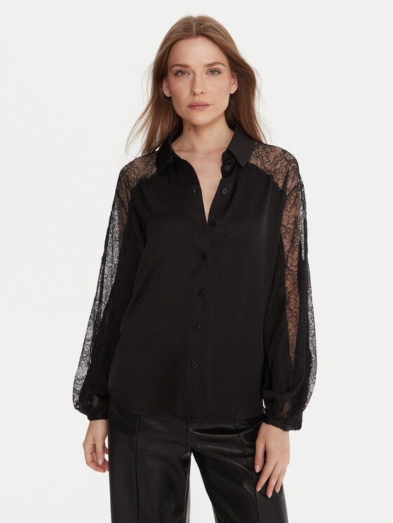 TWINSET Риза 252LL2TBB Черен Regular Fit цвят на ниска цена