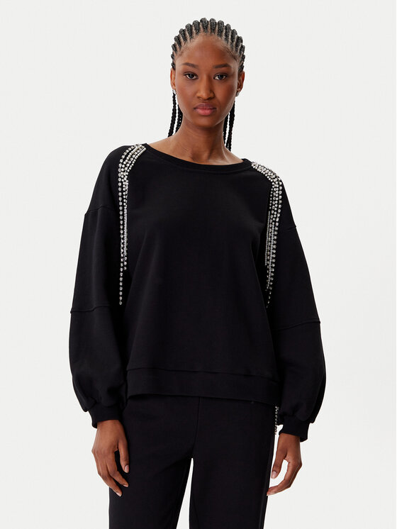 TWINSET Суитшърт 252LI2MCC Черен Regular Fit цвят на ниска цена