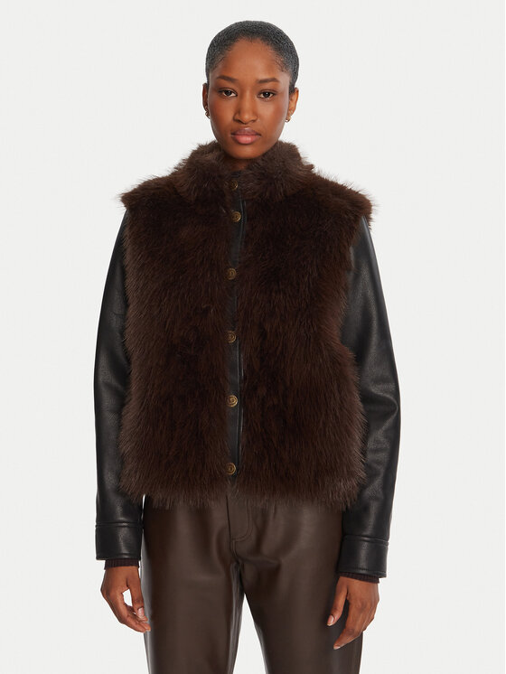 TWINSET Яке от имитация на кожа 252TP2420 Кафяв Regular Fit цвят на ниска цена