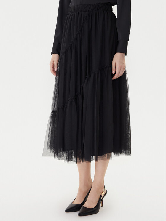 TWINSET пола от тюл 252LI2RAA Черен Regular Fit цвят на ниска цена