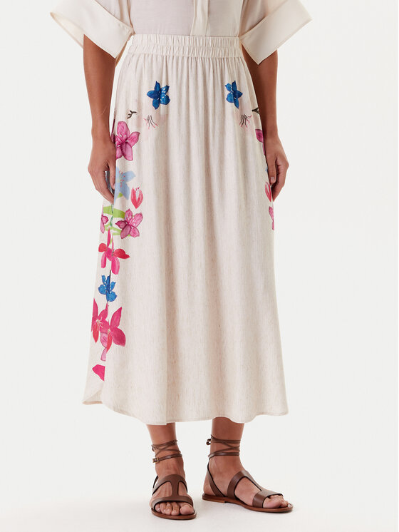 Tatuum Миди пола Katia 2 T2511.173 Бежов Regular Fit цвят на ниска цена