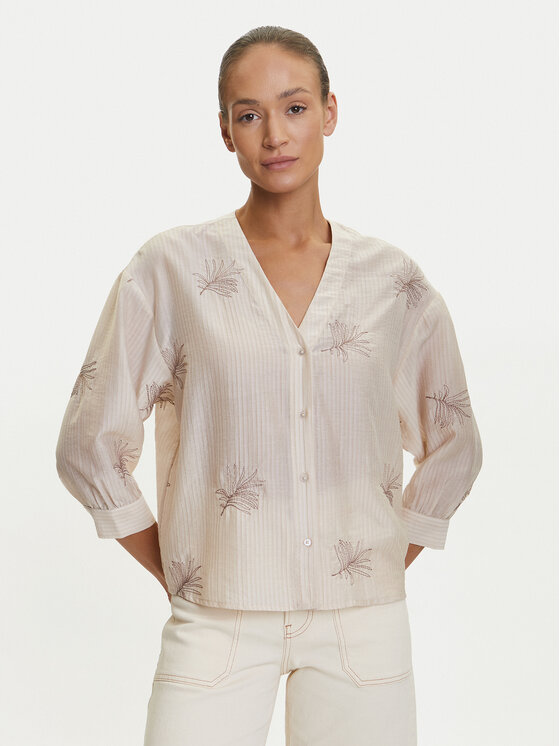 Tatuum Риза Rue T2509.078 Бежов Relaxed Fit цвят на ниска цена