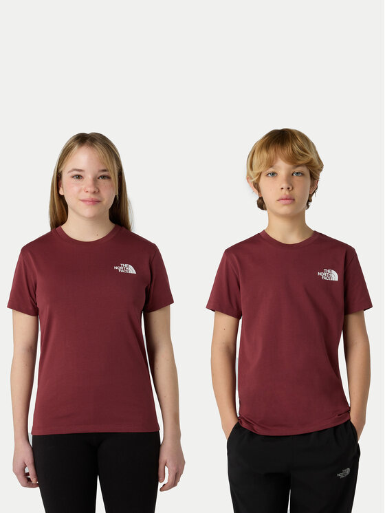 The North Face Тишърт Simple Dome NF0A87T4 Бордо Regular Fit цвят на ниска цена
