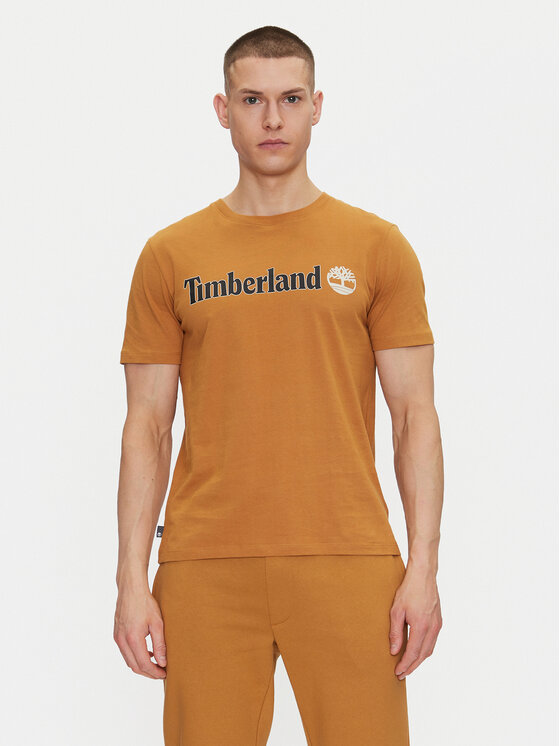 Timberland Тишърт TB0A5UPQ Бежов Regular Fit цвят на ниска цена
