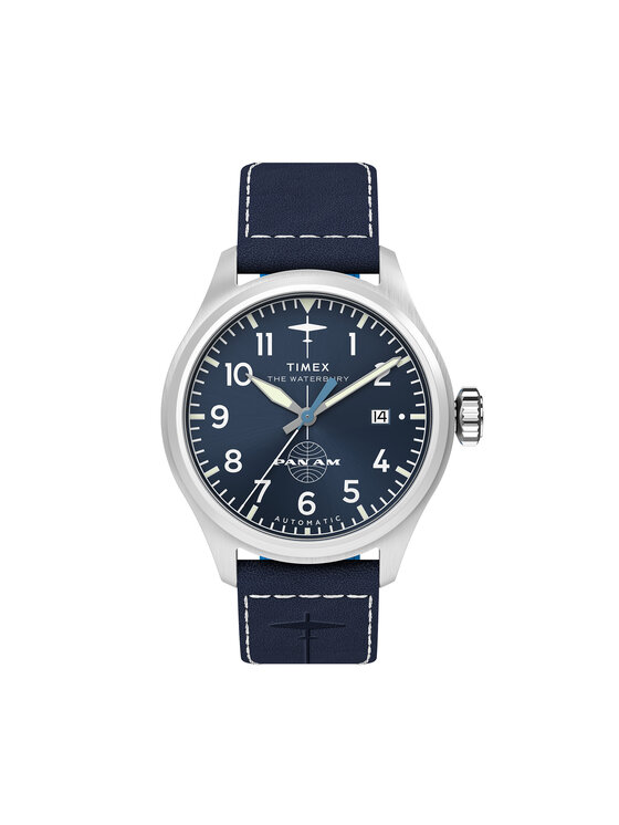 Timex Часовник Timex x Pan Am® Waterbury Ace TW2Y38800 Тъмносин цвят на ниска цена