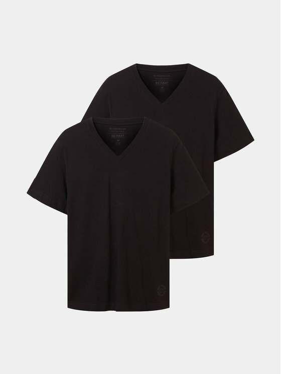 Tom Tailor Комплект тениски 1037738 Черен Regular Fit цвят на ниска цена