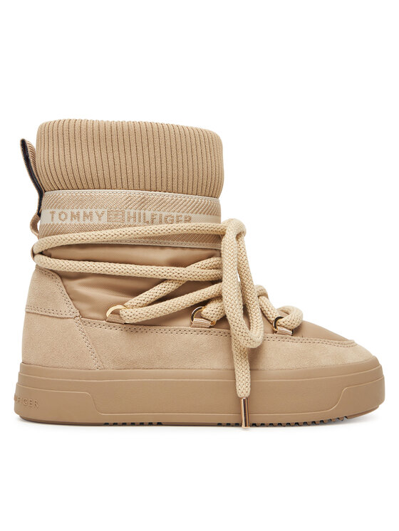 Tommy Hilfiger Апрески Tommytech Logotape Snowboot Warm FW0FW08998 Бежов цвят на ниска цена