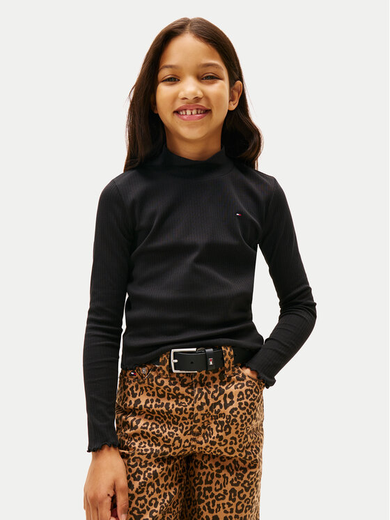 Tommy Hilfiger Блуза KG0KG08802 D Черен Regular Fit цвят на ниска цена