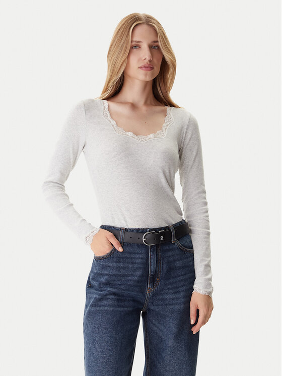 Tommy Hilfiger Блуза UW0UW06071 Сив Slim Fit цвят на ниска цена