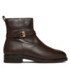 Tommy Hilfiger Боти Th Buckle Riding Leather Bootie FW0FW08781 Кафяв цвят на ниска цена