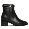 Tommy Hilfiger Боти Th Buckle Riding Mid Heel Bootie FW0FW08859 Черен цвят на ниска цена