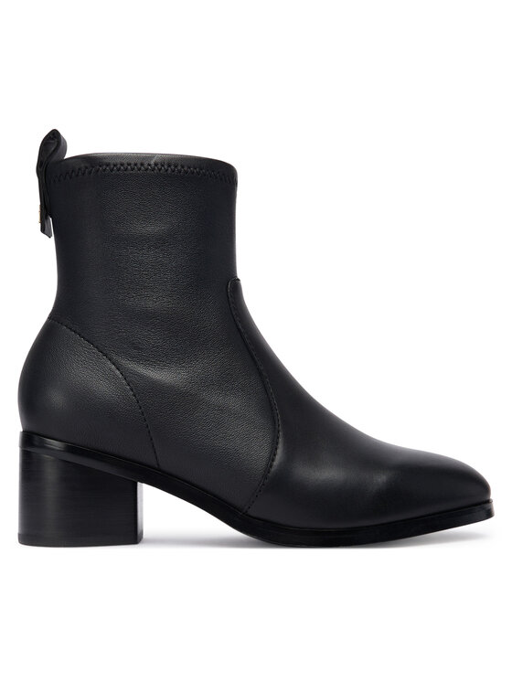 Tommy Hilfiger Боти Th Stretch Leather Bootie FW0FW08860 Черен цвят на ниска цена