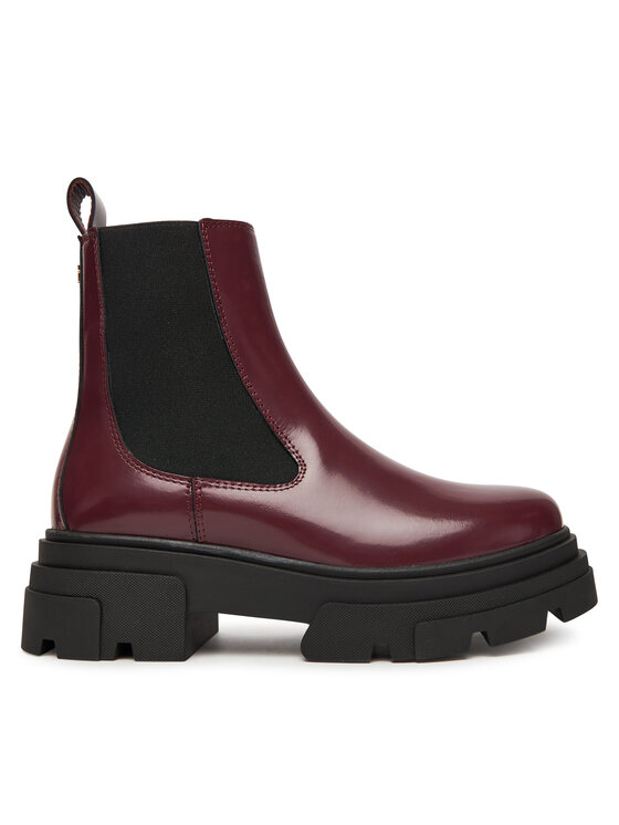 Tommy Hilfiger Боти тип челси Shiny FW0FW09042 Кафяв цвят на ниска цена