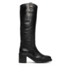 Tommy Hilfiger Ботуши Riding Lthr Long Boot Block Heel FW0FW08777 Черен цвят на ниска цена
