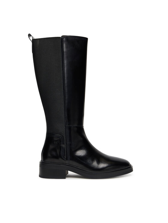 Tommy Hilfiger Ботуши Th Minimal Abrasivato Long Boot FW0FW08979 Черен цвят на ниска цена