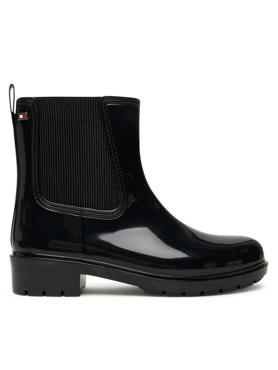 Tommy Hilfiger Гумени ботуши Flag Hardware FW0FW08966 Черен цвят на ниска цена