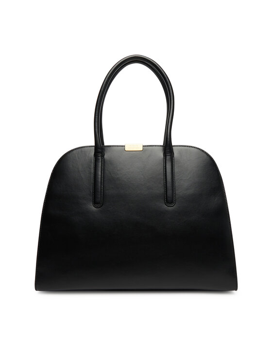 Tommy Hilfiger Дамска чанта Iconic Leather Tote AW0AW18206 Черен цвят на ниска цена