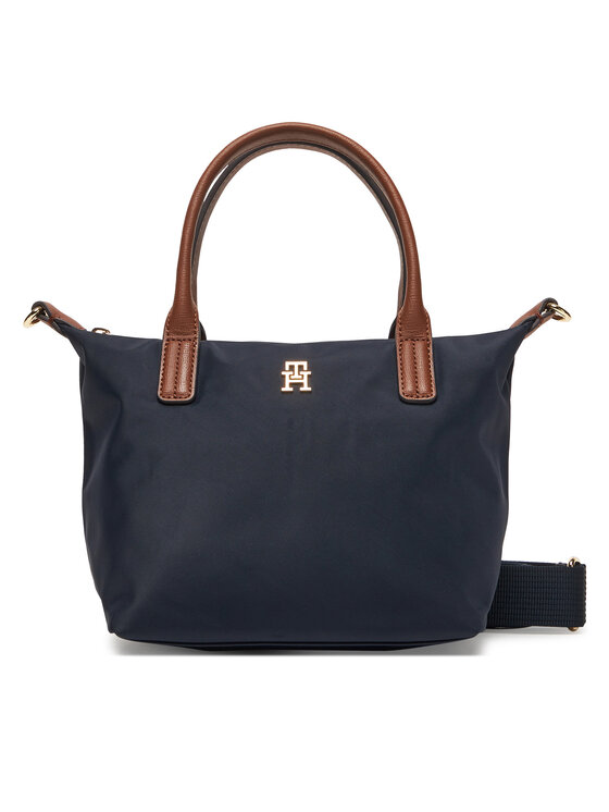 Tommy Hilfiger Дамска чанта Popette Mini Tote AW0AW17709 Тъмносин цвят на ниска цена