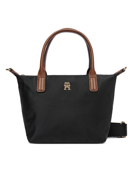 Tommy Hilfiger Дамска чанта Popette Mini Tote AW0AW17709 Черен цвят на ниска цена